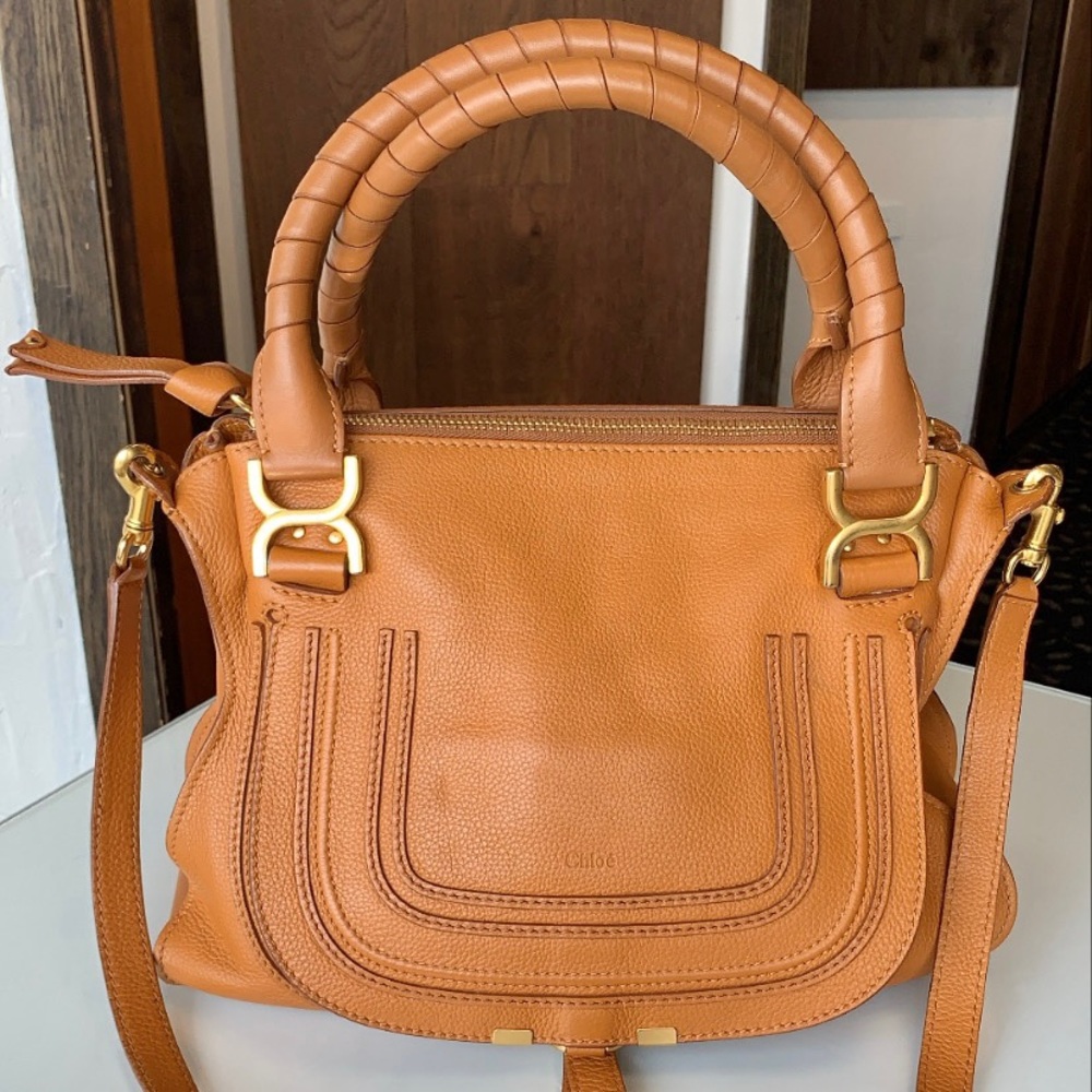 Chloé Marcie Handbag • Tan Leather
